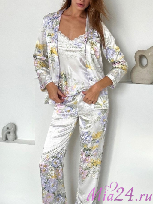 Комплект-тройка домашний шелковый Mia-Amore "Lilianna" 3256