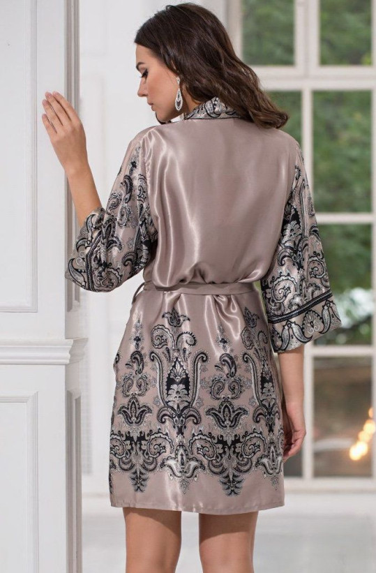 Халат женский шелковый Mia-Amore "Justin" 3143 бежевый