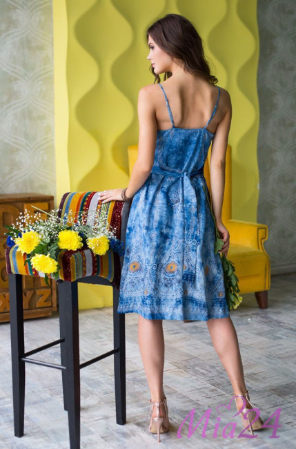 Сарафан женский из вискозы Mia-Mia "Gloria" 16238 голубой Сарафан женский из вискозы Mia-Mia "Gloria" 16238 голубой