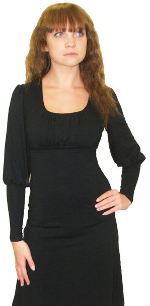 Платье женское с длинным рукавом на манжетах Серебряная ладья 1007 черный