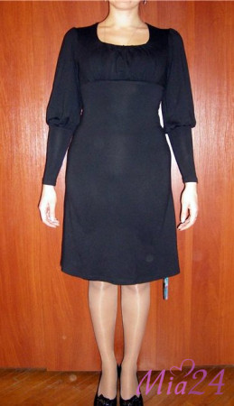 Платье женское с длинным рукавом на манжетах Серебряная ладья 1007 черный