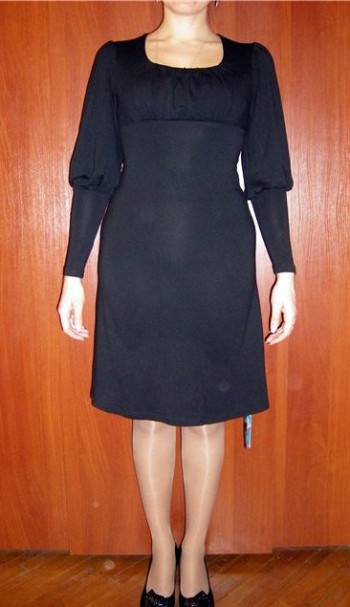 Платье женское с длинным рукавом на манжетах Серебряная ладья 1007 черный