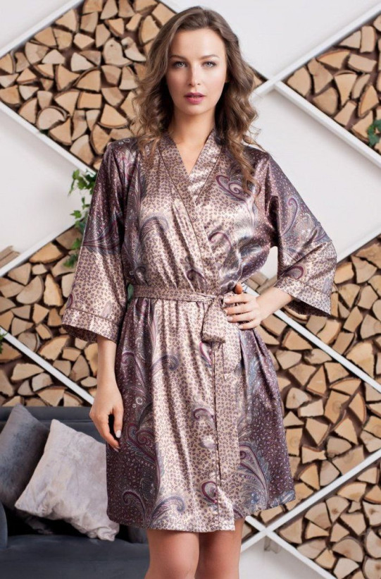 Халат женский шелковый Mia-Amore "Mokka" 3323