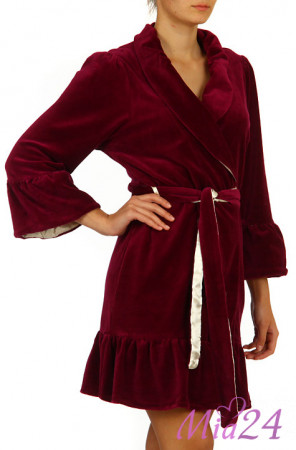 204 Халат велюровый "Fitness" бордо