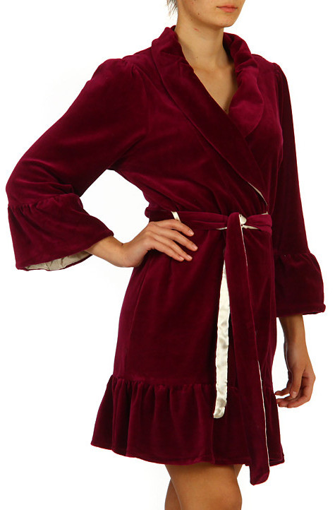 204 Халат велюровый "Fitness" бордо