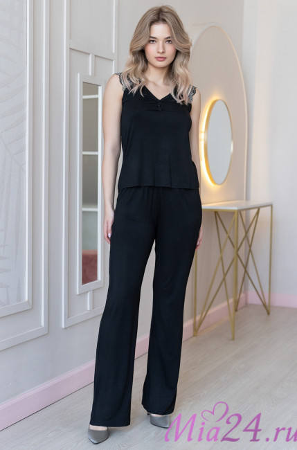 Комплект домашний женский с брюками Mia-Amore Nuar 6242 черный Комплект домашний женский с брюками Mia-Amore Nuar 6242 черный