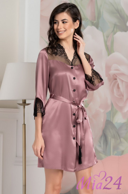 Халат шелковый на пуговицах Mia-Amore "Olivia" 3647 античная роза Халат шелковый на пуговицах Mia-Amore "Olivia" 3647 античная роза
