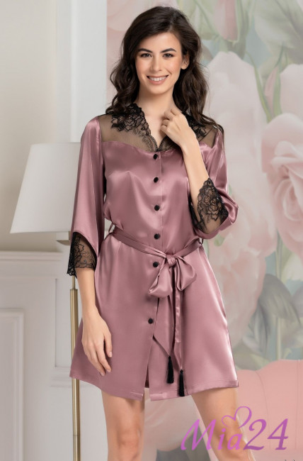 Халат шелковый на пуговицах Mia-Amore "Olivia" 3647 античная роза Халат шелковый на пуговицах Mia-Amore "Olivia" 3647 античная роза