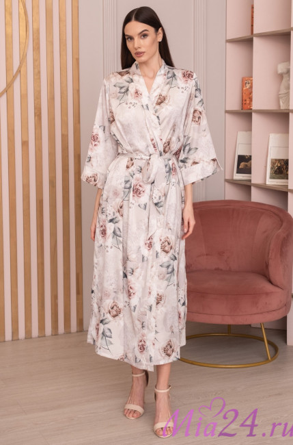 Халат женский длинный шелковый Mia-Amore "Clariss" 4169