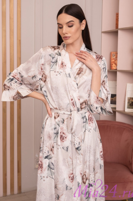 Халат женский длинный шелковый Mia-Amore "Clariss" 4169