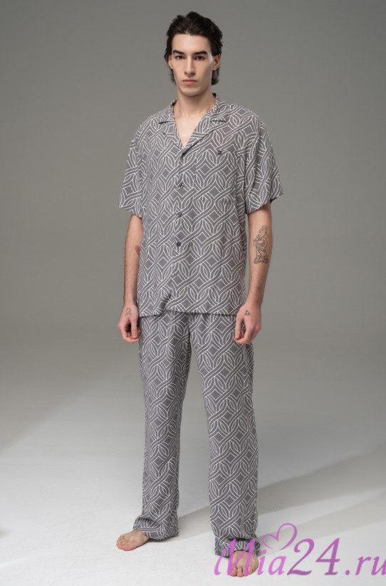 Комплект мужской Damask 5251 'Mia-Amore' - рубашка и брюки свободного кроя