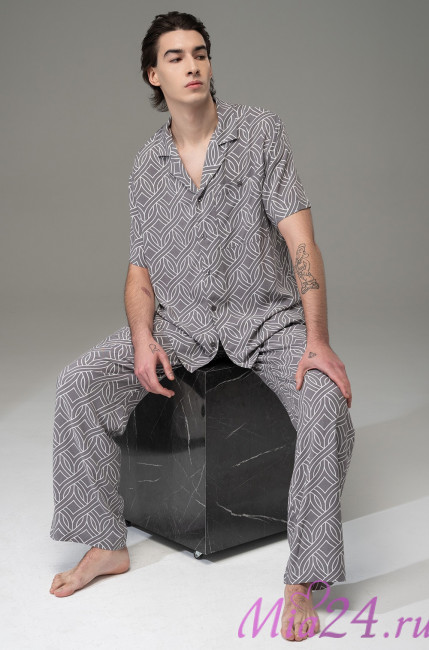 Комплект мужской Damask 5251 'Mia-Amore' - рубашка и брюки свободного кроя 