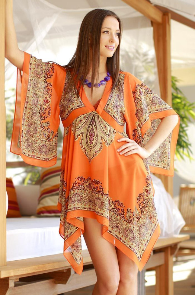7634 Туника пляжная "Marocana" orange
