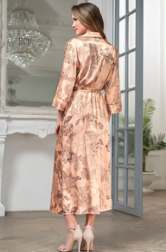 Халат длинный шелковый Mia-Amore "Letual" 3439 чайная роза