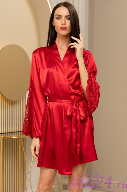 Халат женский шелковый Mia-Amore "Marjory" 3963 красный Халат женский шелковый Mia-Amore "Marjory" 3963 красный