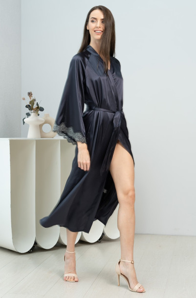 Халат женский длинный шелковый Mia-Amore "Emmanuelle" 4349