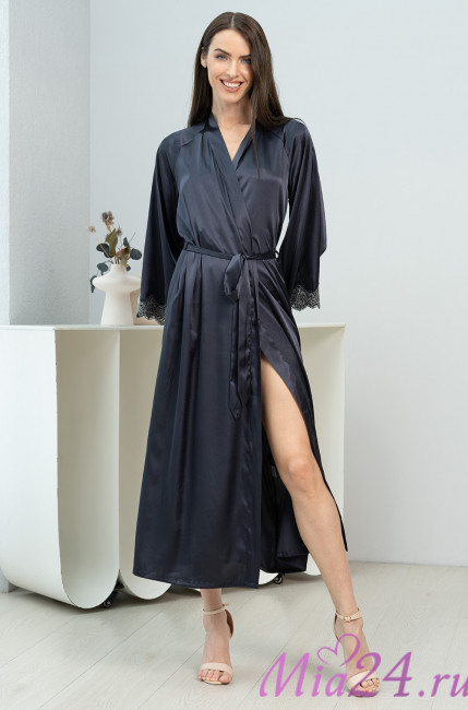 Халат женский длинный шелковый Mia-Amore "Emmanuelle" 4349