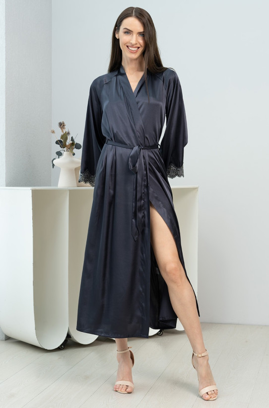 Халат женский длинный шелковый Mia-Amore "Emmanuelle" 4349