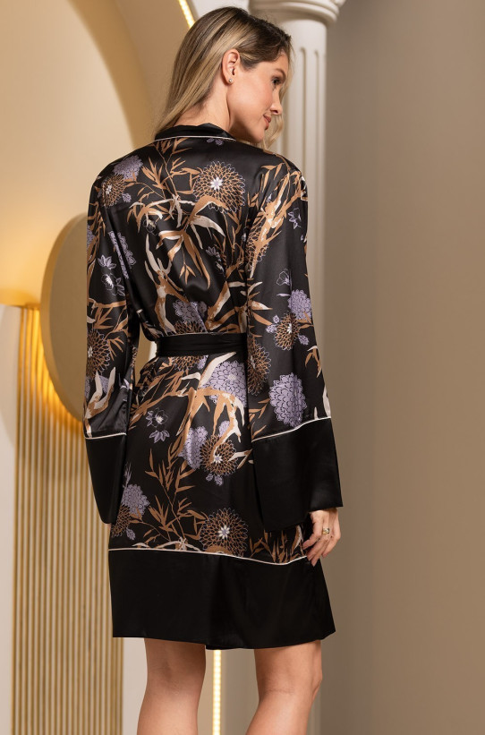 Халат короткий женский из смесового шелка Mia-Amore "Sabina" 4293